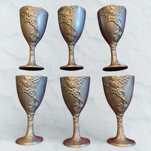 Carson Industries Pewter Set of 6
Vineyard Elegance Goblets HandCrafted USA